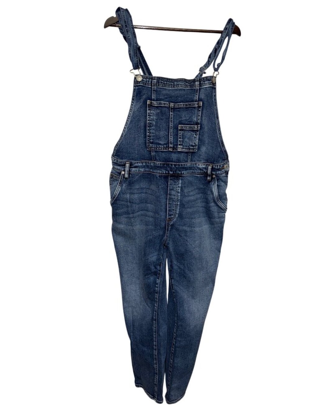 Silver Jeans Co Denim Overalls Women's XL Blue Stretch Bib Jeans Jumpsuit Boho